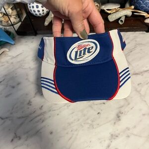 Penske racing Brad Keselowski Miller Lite Blue and White Visor